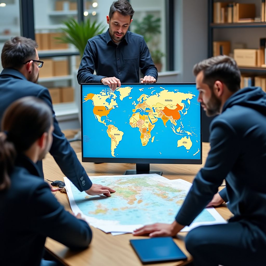 Equipo de SOVEREIGN CARGO planificando una operación logística